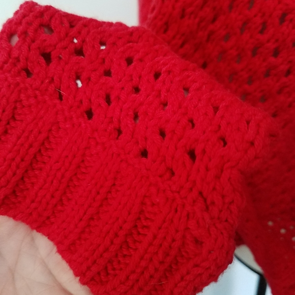 red open Knit cowl neck top sweater Crown & Ivy - Picture 6 of 15